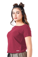 Open Aura Top - Maroon