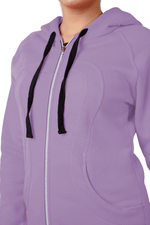 Plush Zippered Hoodie - Purple