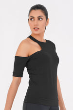 Ridge Open Shoulder Tee - Black
