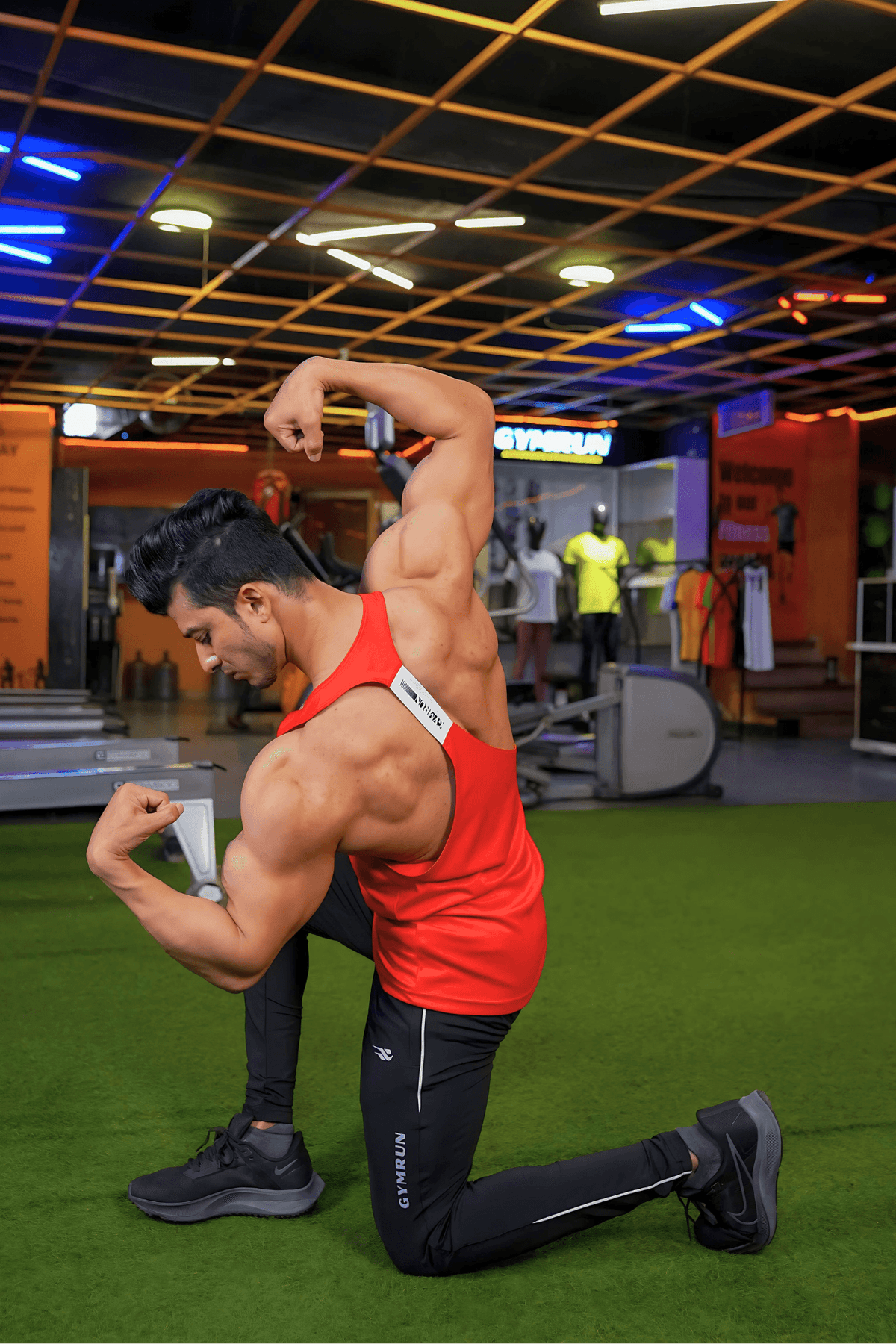 Iconic Training Stringer Red - GYMRUN Activewear