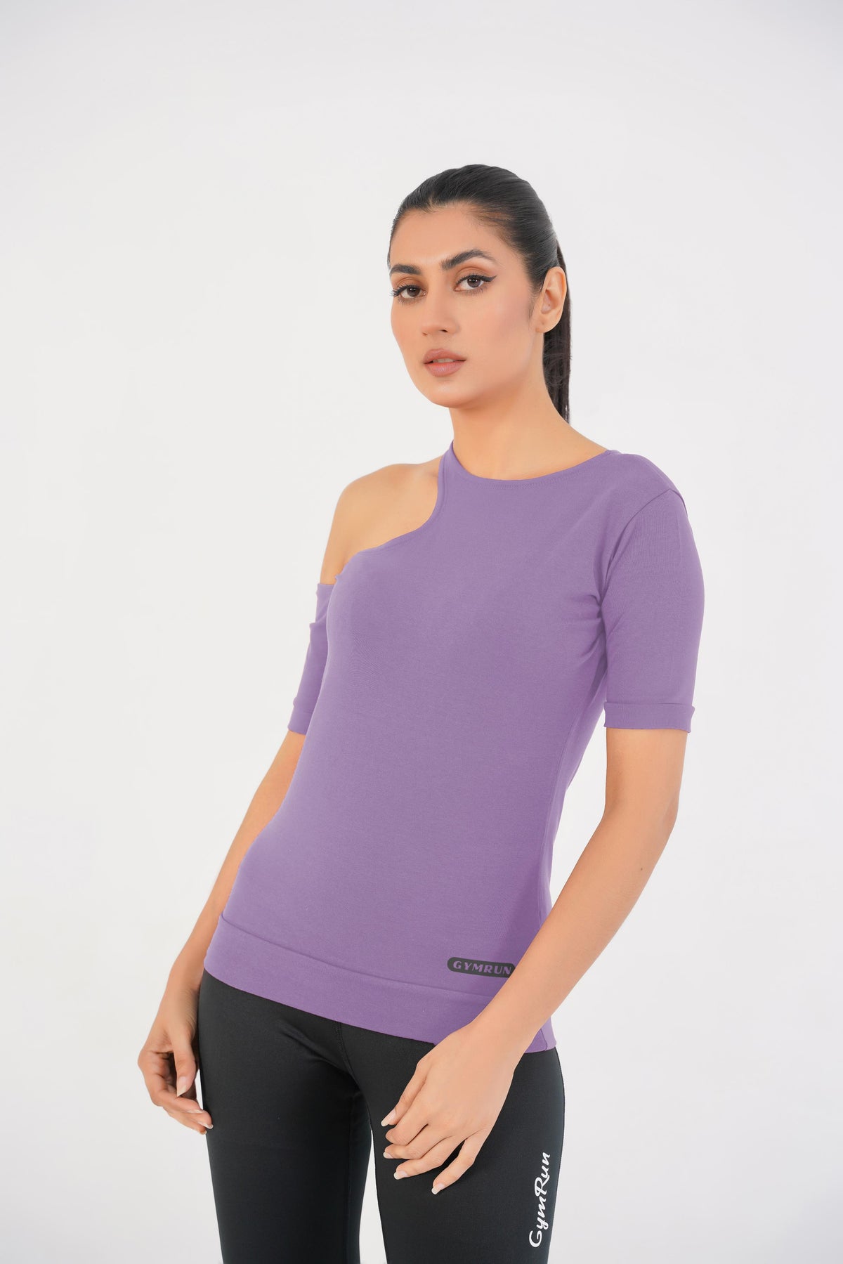 Ridge Open Shoulder Tee - Violet