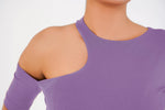 Ridge Open Shoulder Tee - Violet