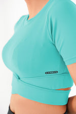 Cropped Wrap Tee - Sky Blue