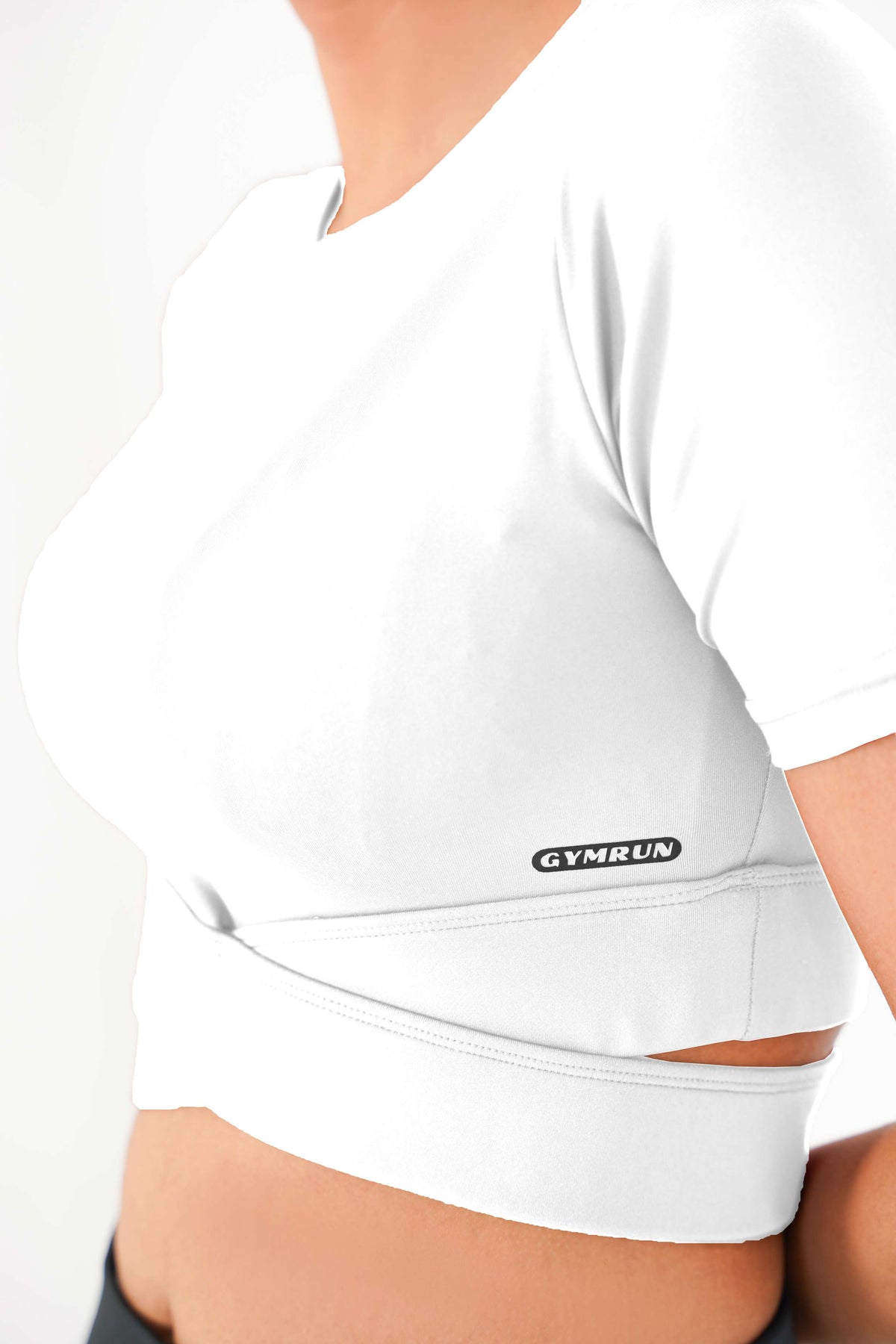 Cropped Wrap Tee - White