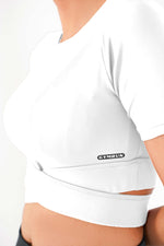 Cropped Wrap Tee - White