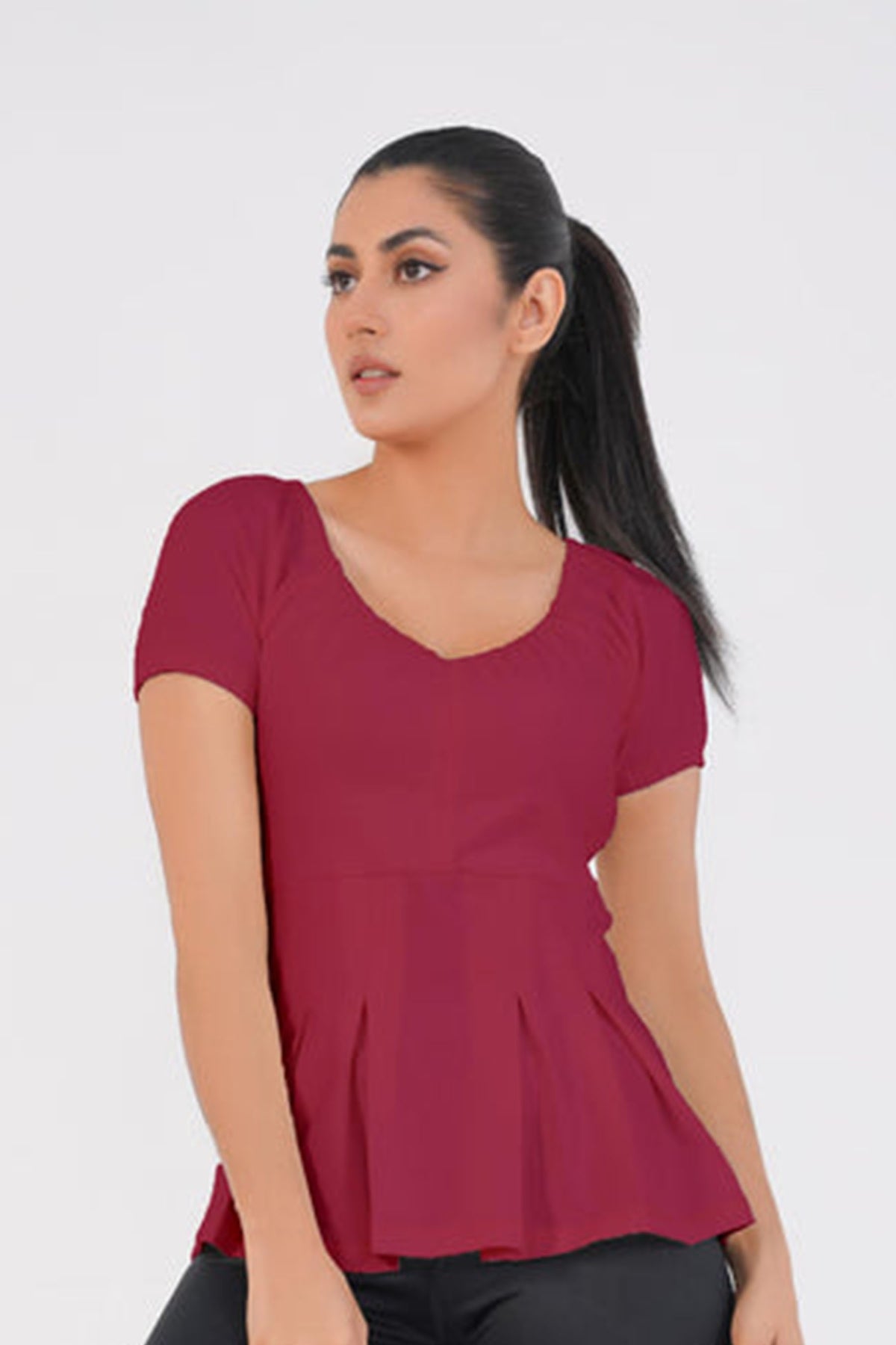 Blooming Top - Maroon