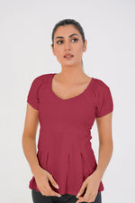 Blooming Top - Maroon