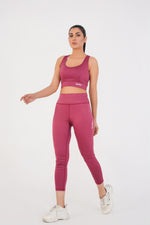 Ladies Basic Performance Leggings - Deep Plum