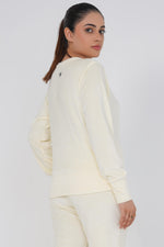 Ribbed velvet Cropped Top -Off White