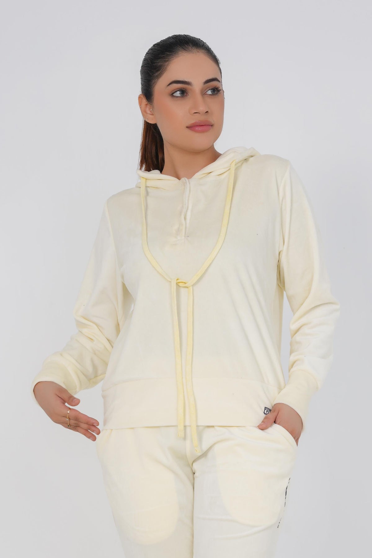 Rib Lounging Hoodie -Off White