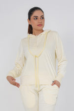 Rib Lounging Hoodie -Off White