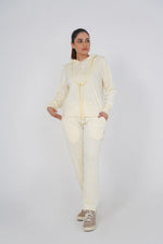 Ribbed velvet Trouser - Off White