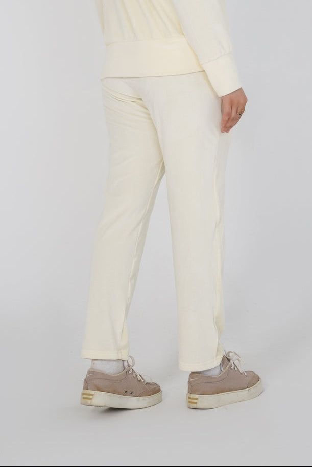 Ribbed velvet Trouser - Off White