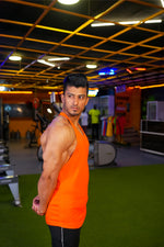 Iconic Training Stringer - Orange - GYMRUN Activewear