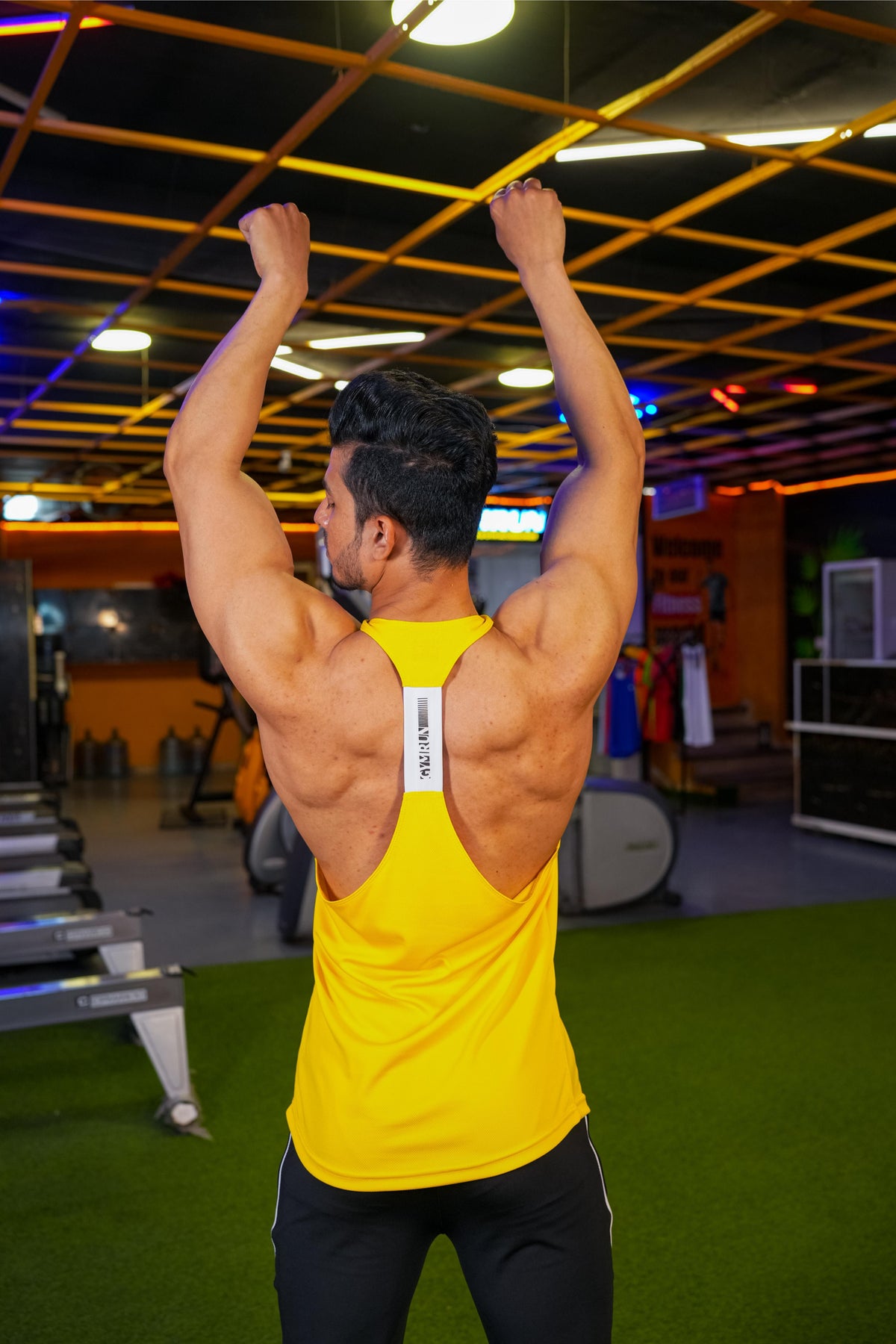 Iconic Training Stringer - Mustard Yellow - GYMRUN Activewear