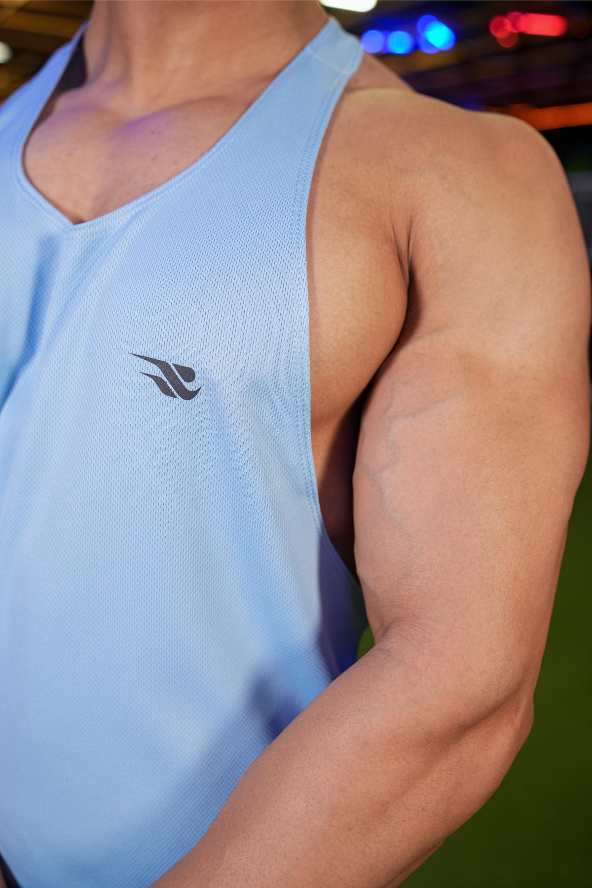 Iconic Training Stringer - Aqua Blue - GYMRUN Activewear