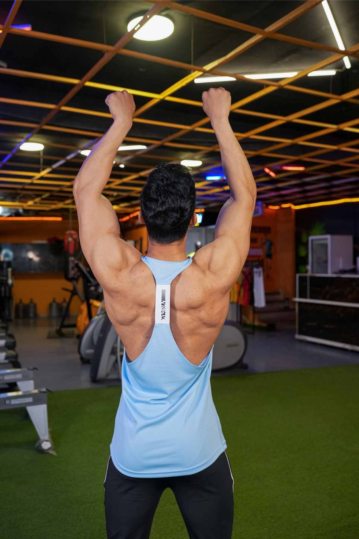 Iconic Training Stringer - Aqua Blue - GYMRUN Activewear