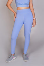 Flexi – Fit Mesh Sports Legging with Pocket - Sky Blue