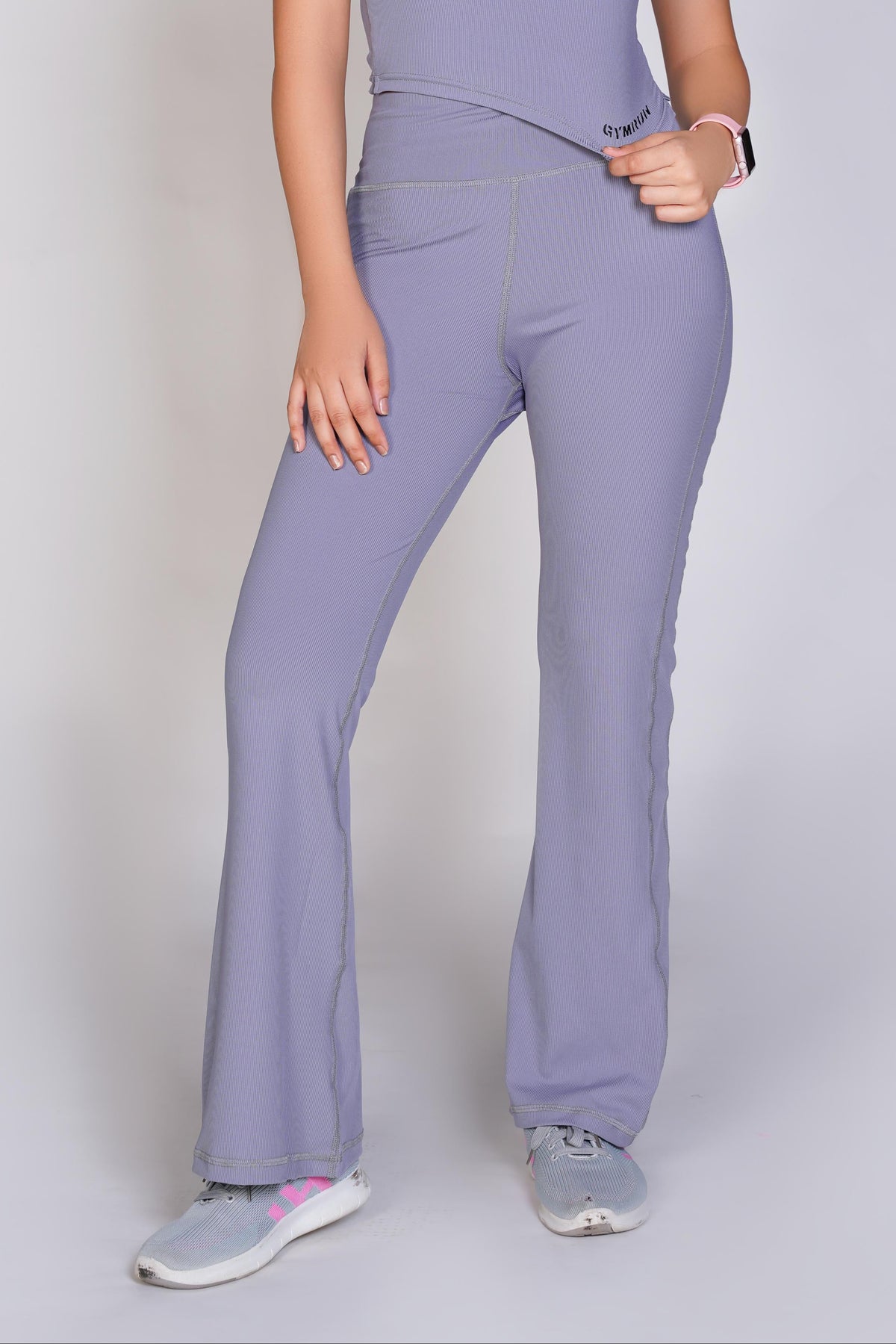 Supreme Bell Bottom Ribbed Leggings - Lavendor