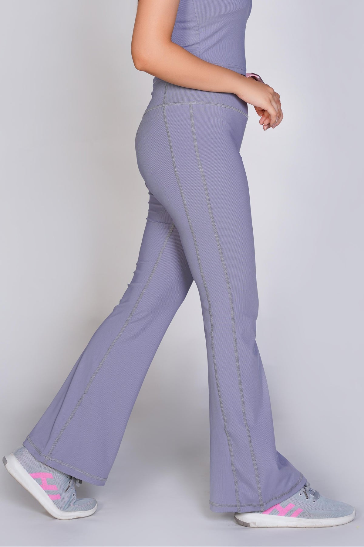 Supreme Bell Bottom Ribbed Leggings - Lavendor