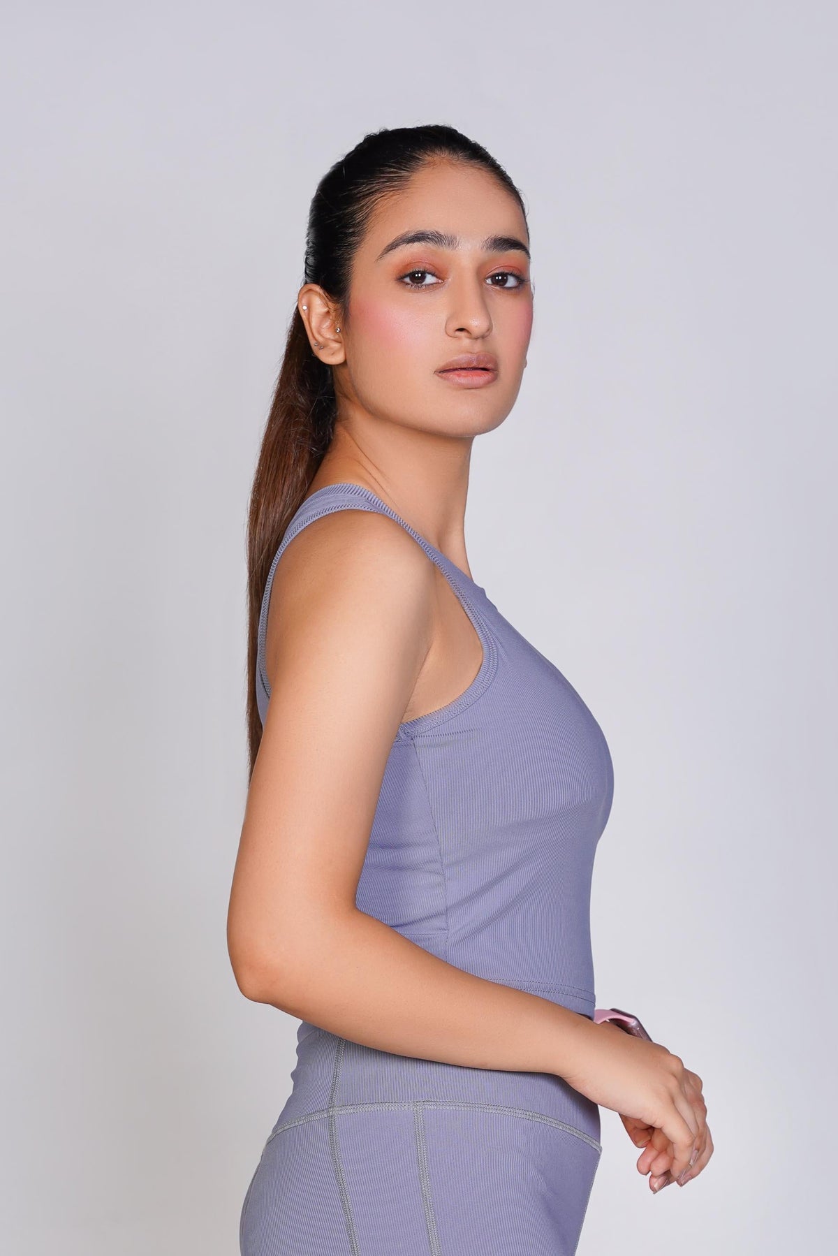 Supreme Padded Ribbed Crop Top - Lavendor