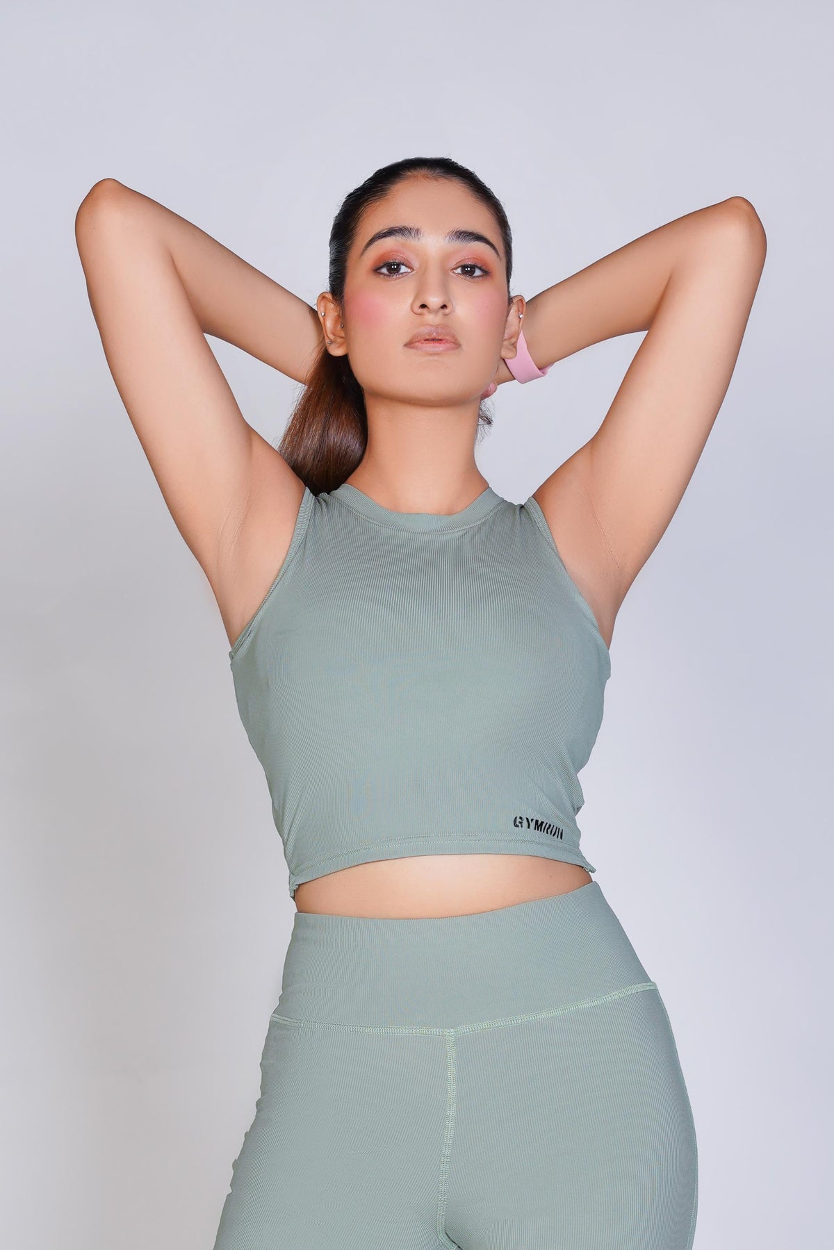 Supreme Padded Ribbed Crop Top - Pistachio