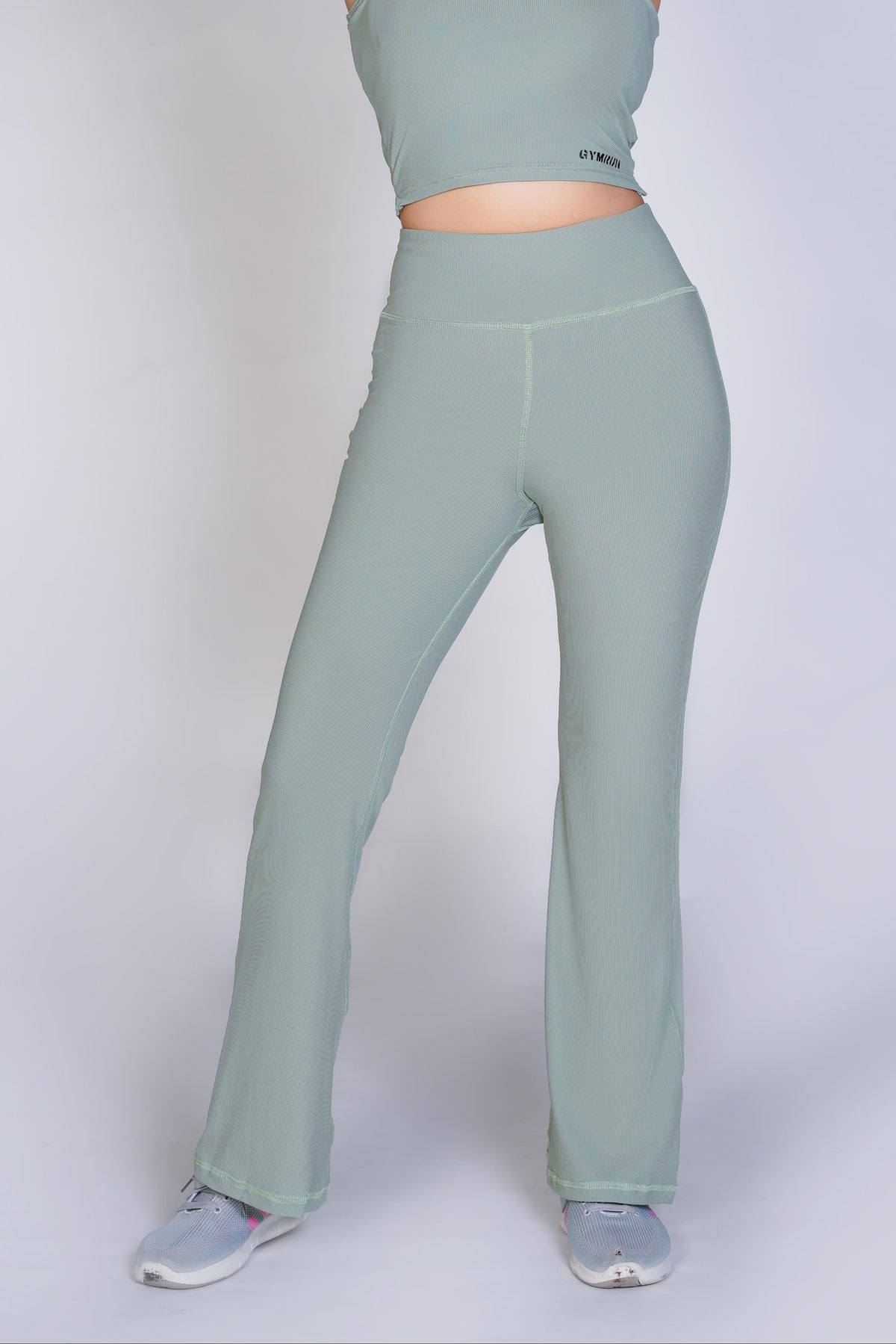 Supreme Bell Bottom Ribbed Leggings - Pistachio