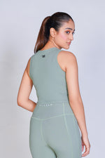 Supreme Padded Ribbed Crop Top - Pistachio