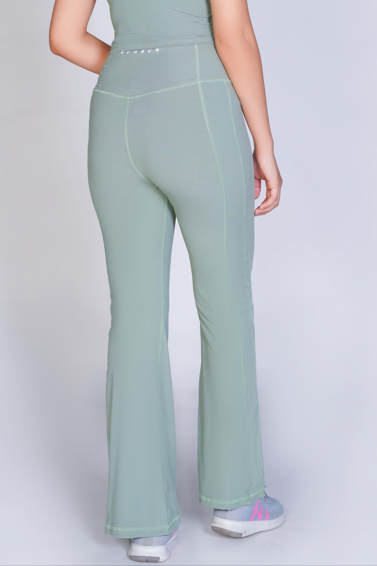 Supreme Bell Bottom Ribbed Leggings - Pistachio