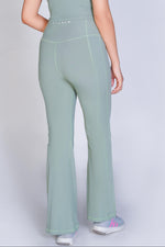 Supreme Bell Bottom Ribbed Leggings - Pistachio