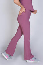 Supreme Bell Bottom Ribbed Leggings - Pink