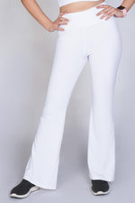 Supreme Bell Bottom Ribbed Leggings - White