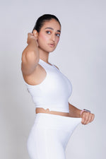 Supreme Padded Ribbed Crop Top - White