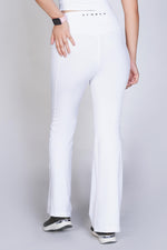Supreme Bell Bottom Ribbed Leggings - White