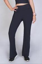 Supreme Bell Bottom Ribbed Leggings - Black