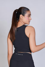 Supreme Padded Ribbed Crop Top - Black