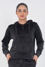 Rib Lounging Hoodie -Black