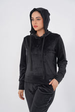 Rib Lounging Hoodie -Black