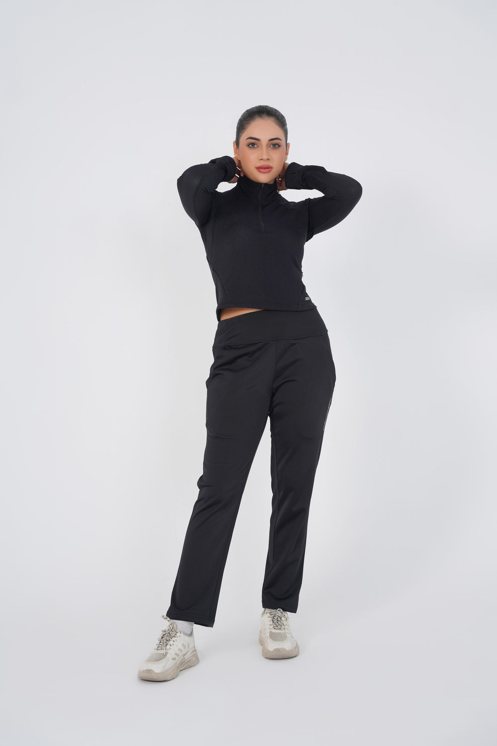 Vital Cropped Jacket Half zipper - Black