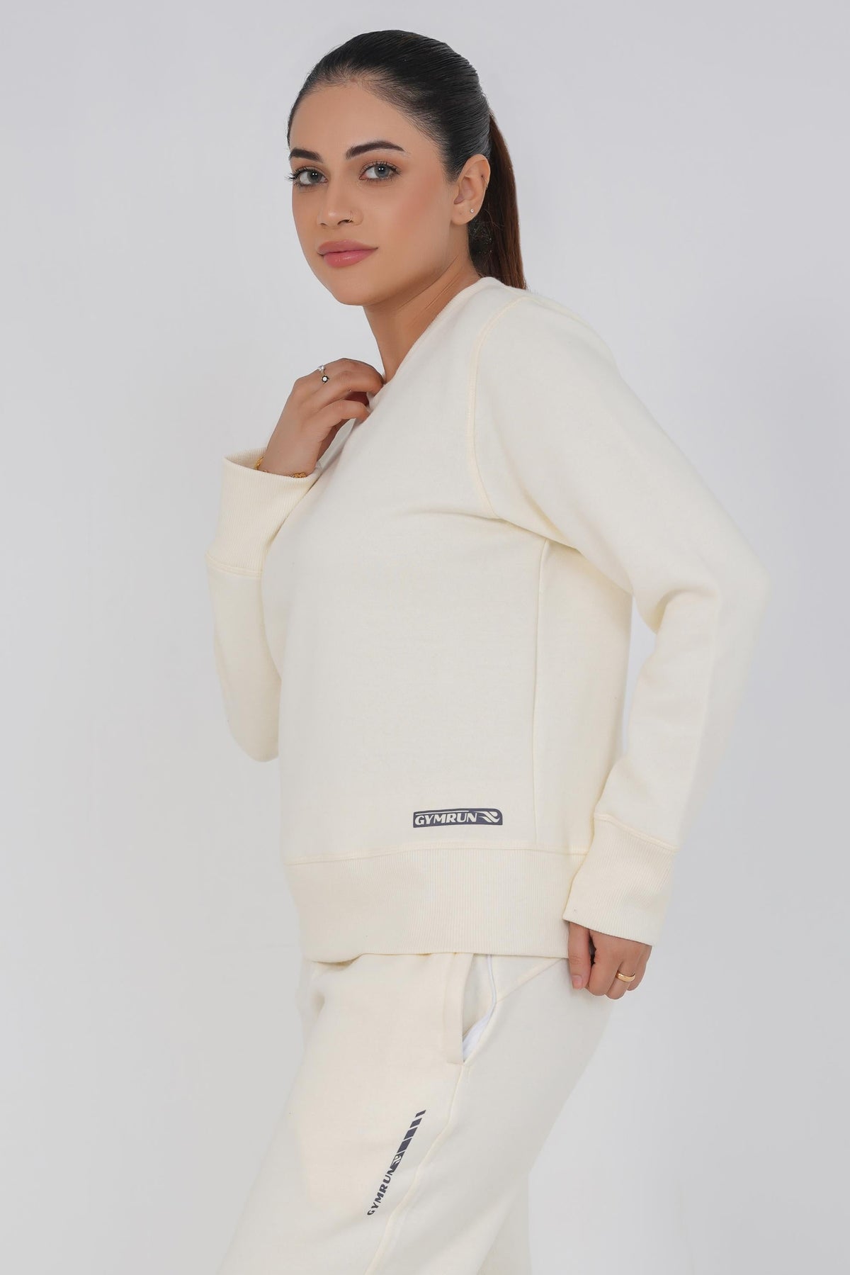 Supreme Round Neck Sweat Shirt - Off White