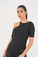 Ridge Open Shoulder Tee - Black