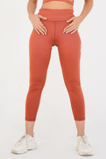 Ladies Basic Performance Leggings - Intense Rust