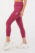 Ladies Basic Performance Leggings - Deep Plum