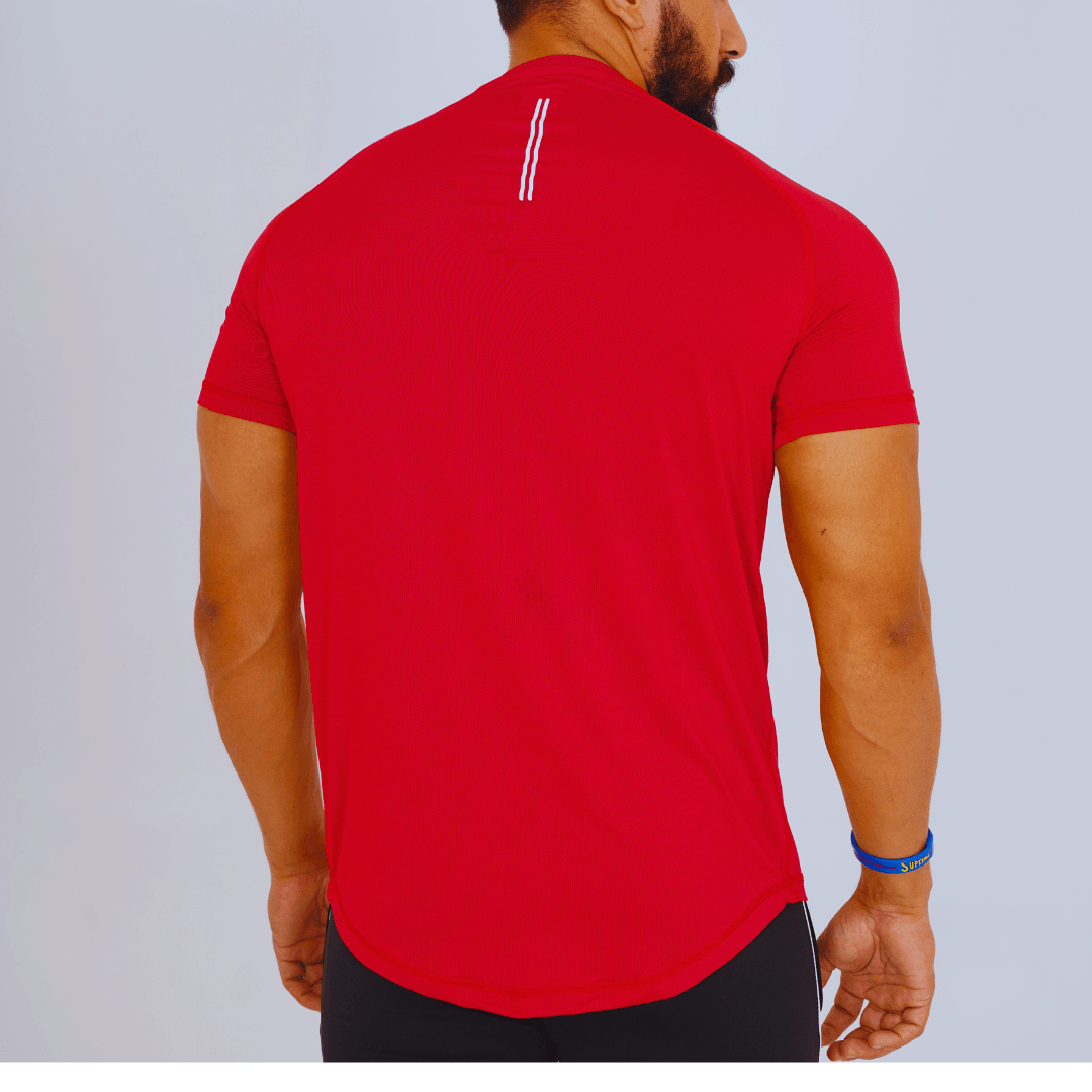 Hydro Mesh Tee - Maroon - GYMRUN Activewear