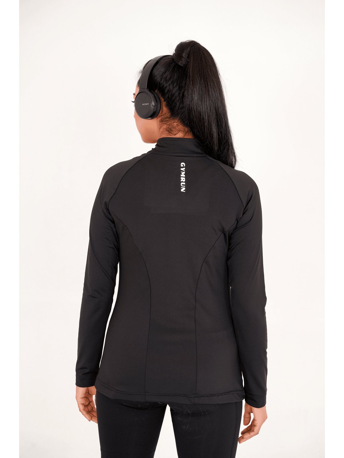 Ladies Compression Zipper - Black - GYMRUN Activewear