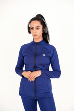 Ladies Compression Zipper - Navy - GYMRUN Activewear