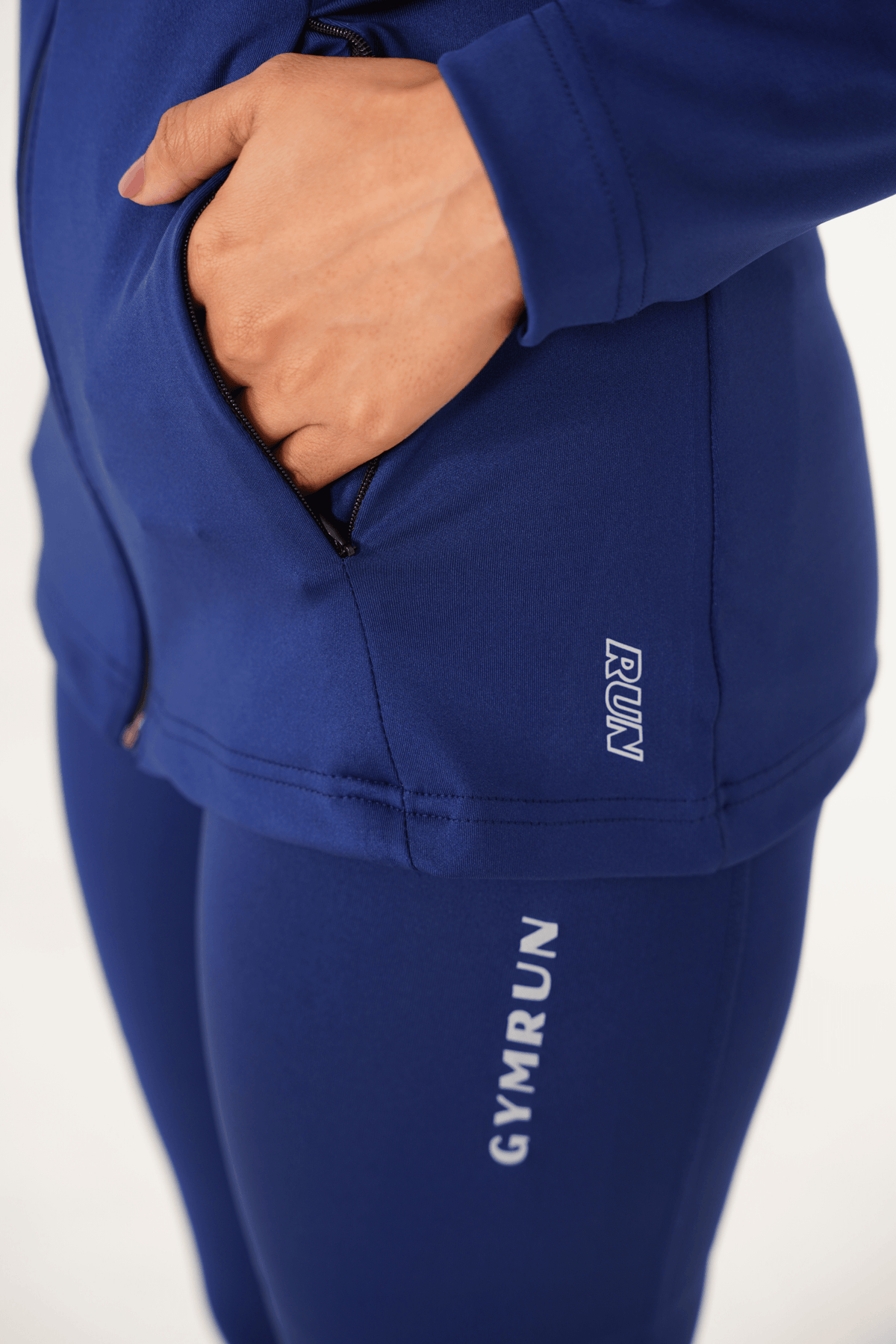 Ladies Compression Zipper - Navy - GYMRUN Activewear