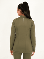 Ladies Compression Zipper - Olive - GYMRUN Activewear
