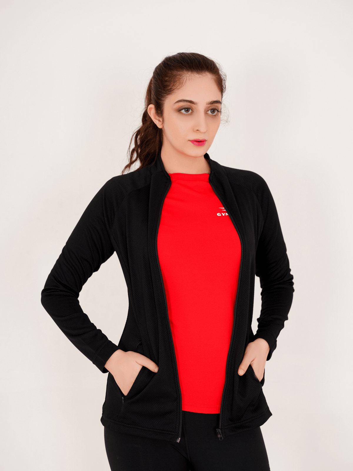 Ladies' Performance Jacket - Black - GYMRUN Activewear