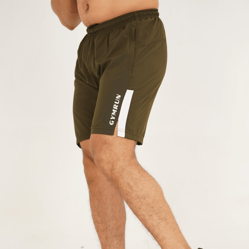 Men's Workout Shorts-Olive - GYMRUN Activewear